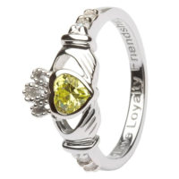 August - Silver Claddagh Birthstone Ring - Image 5