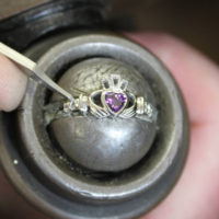 February - Silver Claddagh Birthstone Ring - Image 5