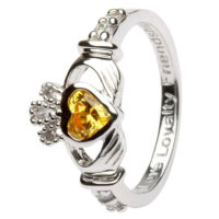 November – Silver Claddagh Birthstone Ring - Image 5